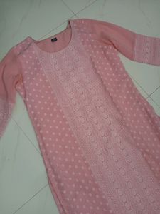 Pink Chikankari Kurta