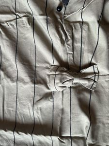 Striped Bow Detail Top