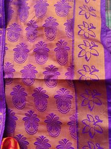 🎉🎉Elegant Purple Floral Saree With Blouse