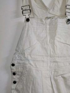 White Short Denim Dungaree