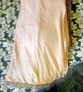 Gliter Kurta Top Cream Colour Half Sleeves