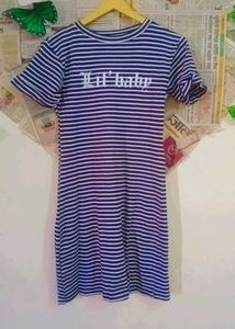 Navy Blue And White Striped Midi (small)