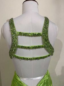 Elegant Green Slit Maxi Dress