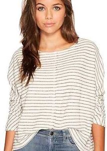 Trendy Striped White & Black Full Sleeve CottonTop