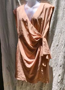 I. Peach Wrap Dress