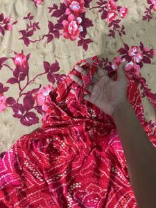 Red Printed short kurti