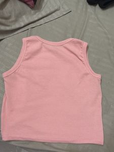 Cute Pink Ribbed Tank Top
