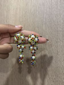 Elegant Pearl & Crystal Drop Earrings