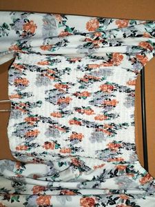 White Floral Crop Top