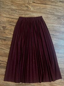 Sparkly Pleated Midi Skirt