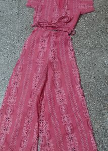 Women 2 Piece Dress Pink Colour