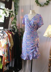 Plus Size Floral Wrap Dress