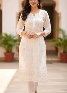 White chikankari / lucknowi Kurta