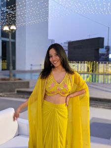 Lime Yellow Embroidered Set