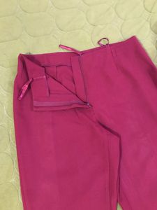 Deep Red Flared Trouser Waist 28