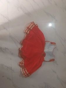 Orange &amp; White Girl&#39;s Dress