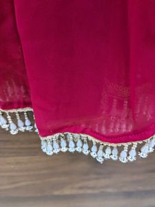 Sequence Work Red Sharara Suit