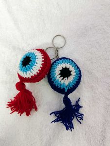Crochet Evil Eye Keychain