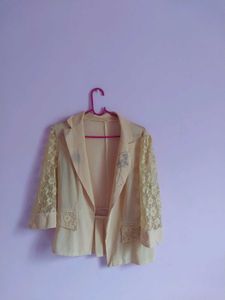 Lace Sleeve Blazer
