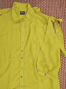 Only Mustard Tie-Neck Tunic