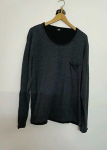 Men&#39;s Charcoal Black Long Sleeve T-Shirt by H&amp;M