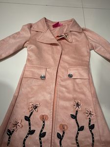 Peach Over Coat For Girls