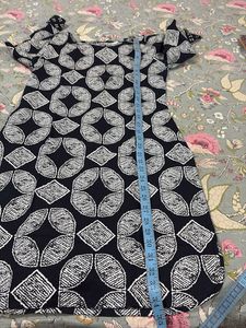 Patterned Black Kurta