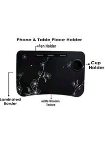 Foldable Bed Table With Cup And Tablet Holder