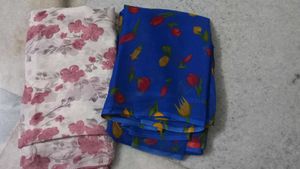 Floral Print Sarees - Set of Two