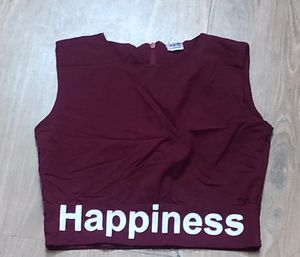 3 Piece Maroon Crop Top, Pant &amp; Jacket