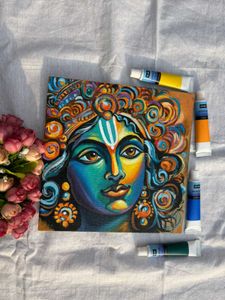 Abstract Krishna Painting On Canvas
