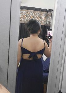 Boutique semi-backless crochet gown for party