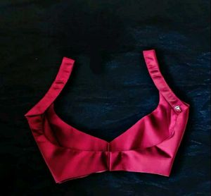 Deep Neck Non Padded Silk Blouse