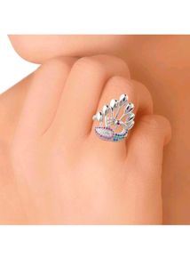 925 Sterling Pure Silver Peacock Ring