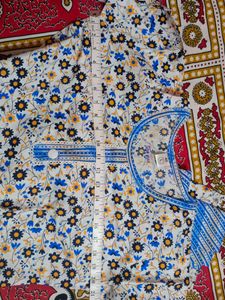 Floral Print Pant And Kurta Set