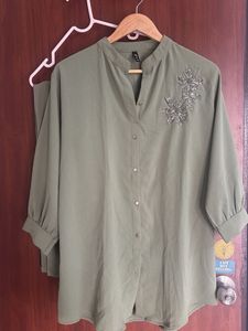 Olive Green Embellished Coordset