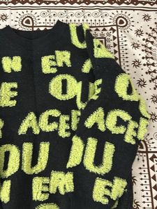 Statement Letter Graphic Knit Sweater