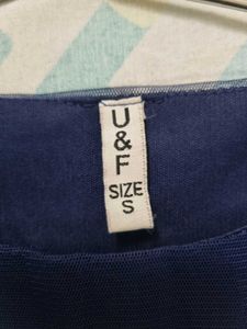 U&amp;F Navy Blue Netted Dress