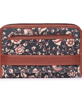 Zouk Vintage Style Wallet with Tan Vegan Leather