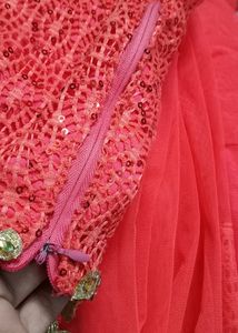 1 Day Offer 650 Designer Orange Crop Top Lehenga &amp;dupatta Golden Lass