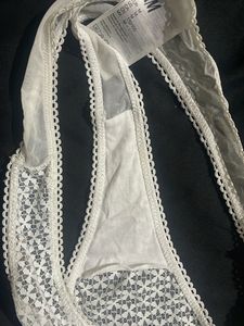 H&amp;M White Lace Thong Panties