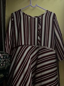 Striped Maroon Dress