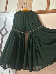 GREEN MIRROR WORK SHARARA KURTI