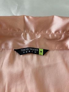 Tokyo Talkies Peach Satin Shirt