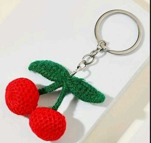 🍒 Handmade Crochet Cherry Keychain