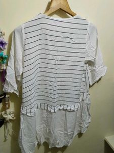 Striped High-Low Tunic Top