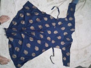 Stylish Navy Blue Printed Dress