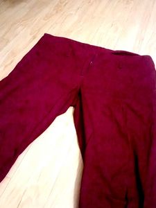 Burgundy Casual Pants