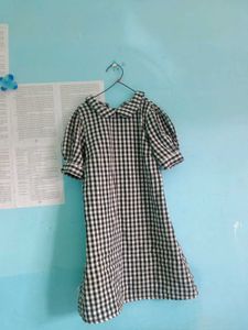 Checkered Black & White Dress