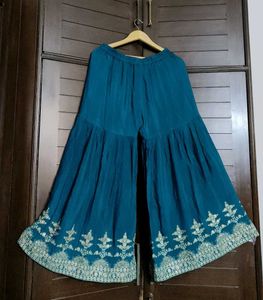 Women Green Silk Zari Embroidery Sharara Suit